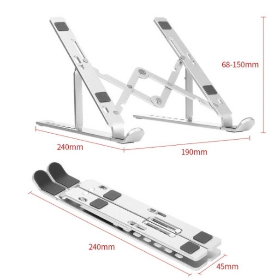 Giá đỡ laptop, macbook, ipad bằng NHÔM CAO CẤP - LOẠI 2 CHỐT, kệ đỡ máy tính tản nhiệt, gấp gọn, chịu lực siêu tốt