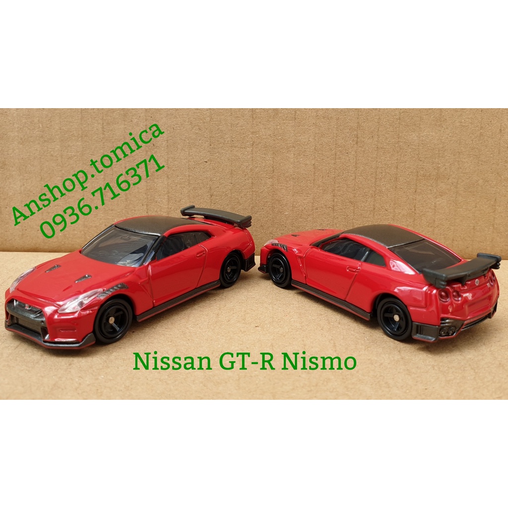 Mô hình siêu xe  Nissan GT-R  N i s m o, màu đỏ đen tomica Nhật Bản