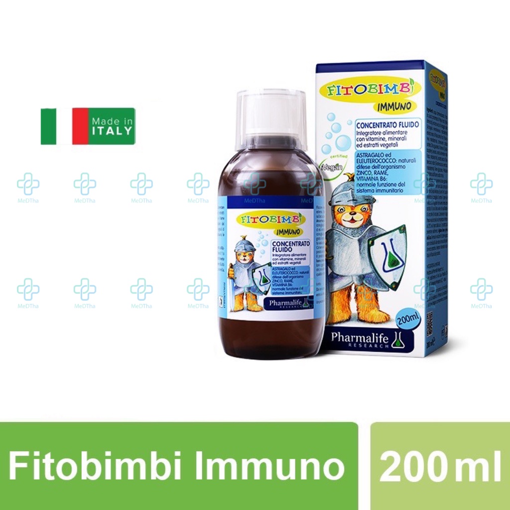 Fitobimbi Immuno - Tăng Sức Đề Kháng Cho Bé, Miễn Dịch, Bổ Sung Vitamin Và Khoáng Chất, Kẽm (Lọ 200ml) [Chính Hãng]