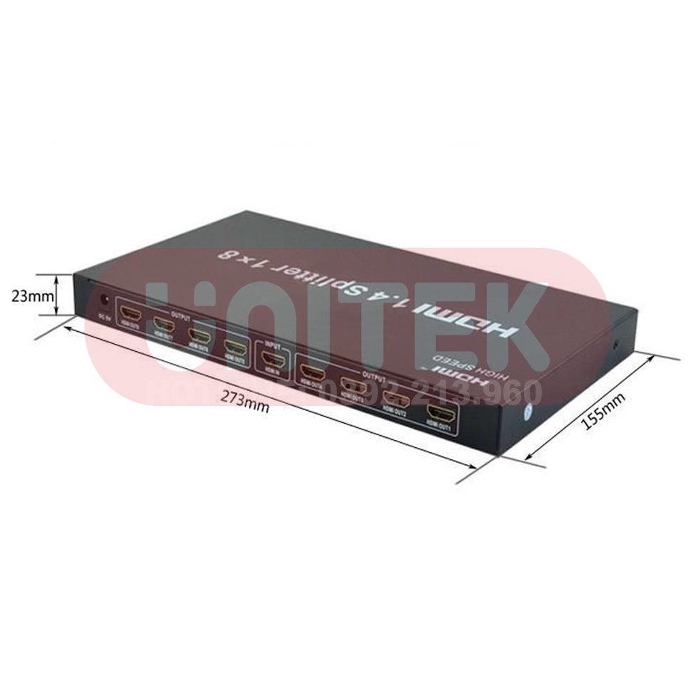 Bộ Chia HDMI 1 Ra 8 EKL HS108 Hỗ trợ 3D Chuẩn 1.4V