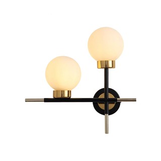 Đèn tường chao thủy tinh trắng đục + thân đen  TG1716-2