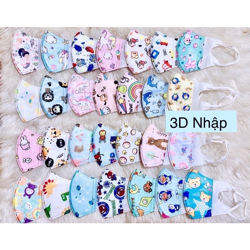 Set 5 khẩu trang trẻ em 3d kháng khuẩn cho bé 0-12 tuổi (hàng nhập - mẫu đẹp)