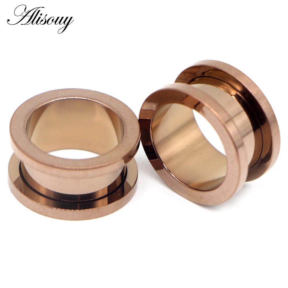 Alisouy Set 2 Khuyên Nong Tai Bằng Thép Không Gỉ 316l 2-30mm Cá Tính