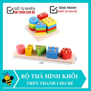 Bộ đồ chơi cho bé 💖 FREESHIP Từ 250K 💖 Đồ Giáo Cụ Montessori Bảng Phân Loại Màu Sắc Hình Khối Bằng Gỗ