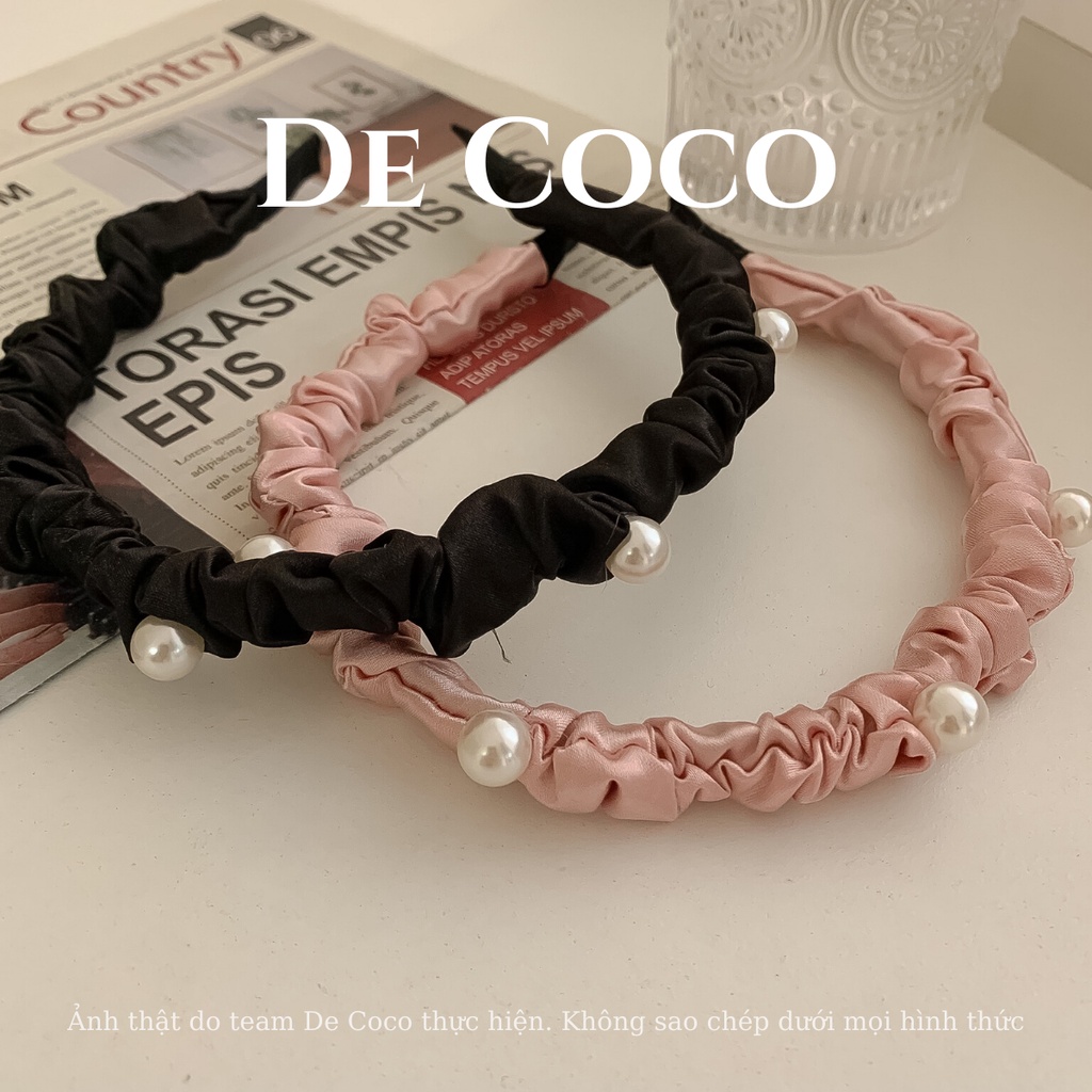 Bờm cài tóc trơn satin bản nhỏ decoco.accessories