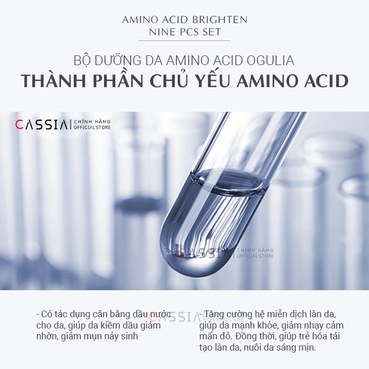 Bộ Chăm Sóc Da Dưỡng Ẩm Trắng Da Amino Acid, Sữa rửa mặt Toner Serum, Kem Dưỡng Chống Lão Hóa, Se Khít Lỗ Chân Lông