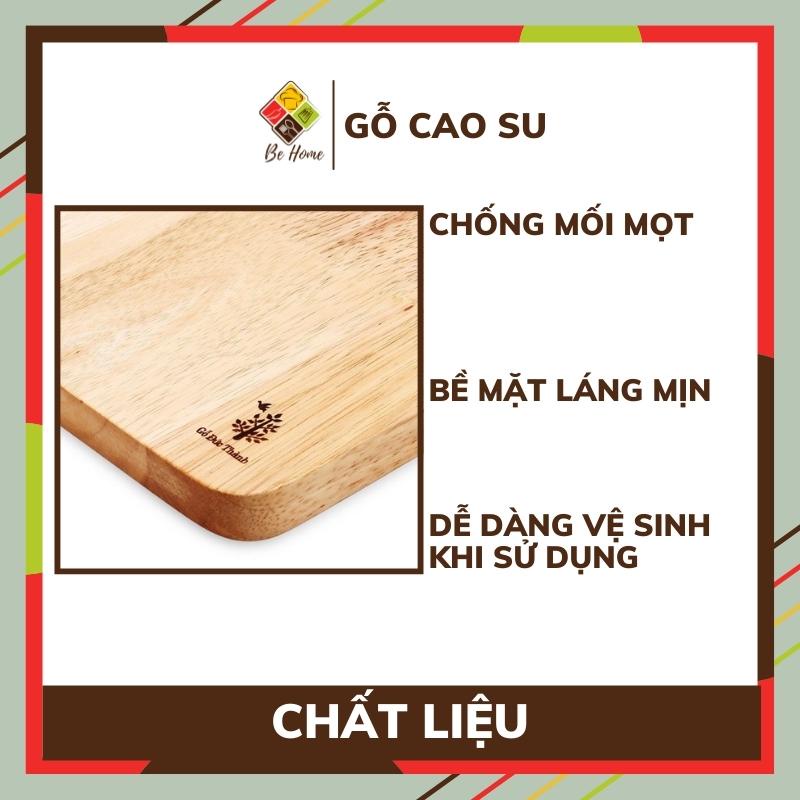 Thớt Gỗ Đức Thành Cao Su Hình Tròn, Chữ nhật BEHOMEMALL Thớt Gỗ Cao Su Tự Nhiên Cao Cấp có khoen xoay [Có Móc Treo]