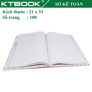 Sổ ghi chép Kế Toán KTBOOK bìa cứng ruột giấy in caro cao cấp size 21 x 33 cm Khổ Lớn 100 trang