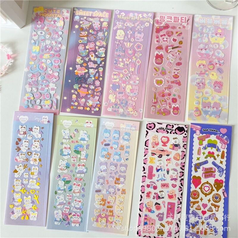 Sticker dễ thương bling bling_hình dán trang trí top,card