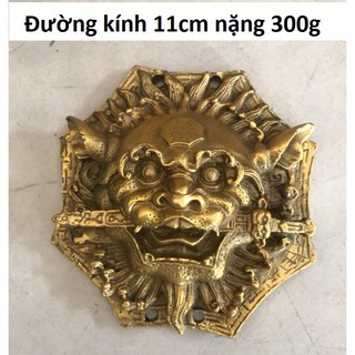 Mặt Hổ phù ngậm kiếm bằng đồng vàng