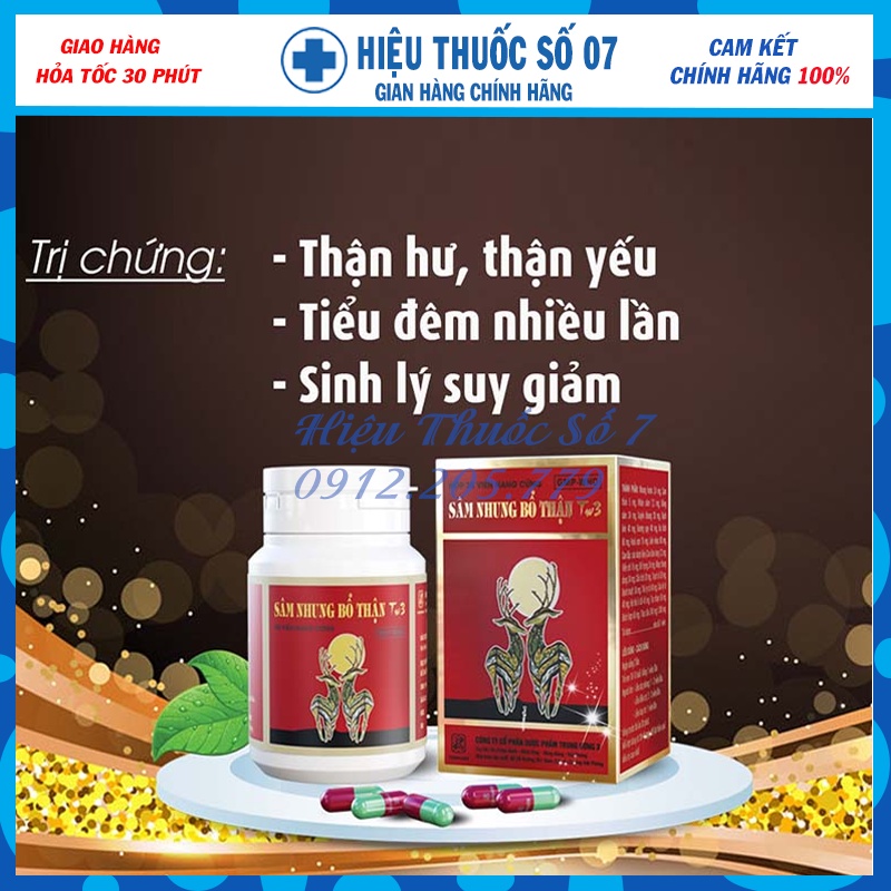 Sâm nhung tăng cường sinh lý Bổ Thận Nam giảm xuất tinh sớm-Hộp 30 Viên