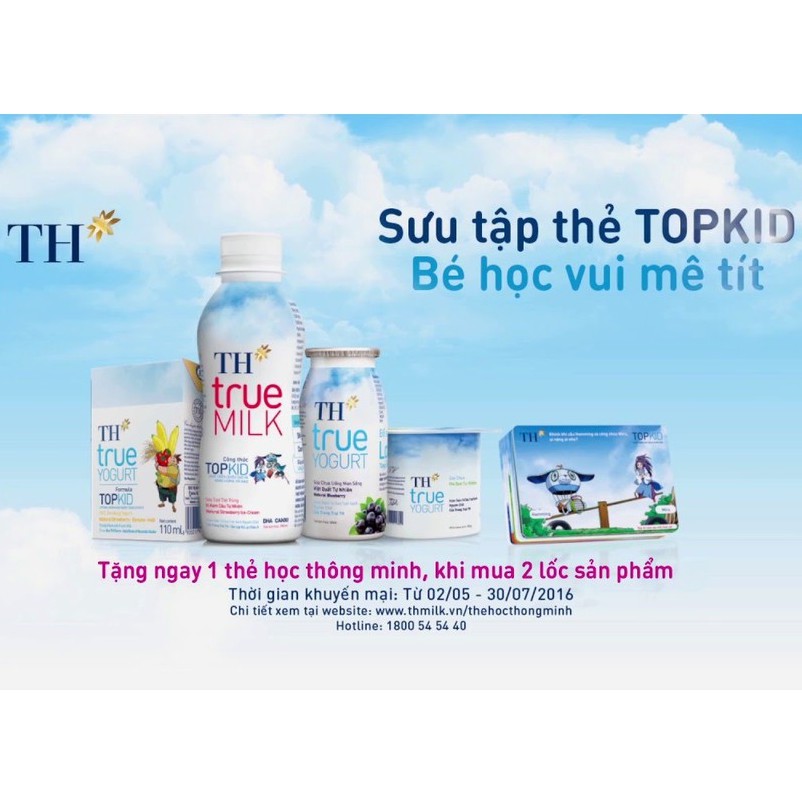 Thùng sữa TH truemilk Topkid 110ml.Đủ Vị Dâu,Cam, Chuối Lúa Mạch.