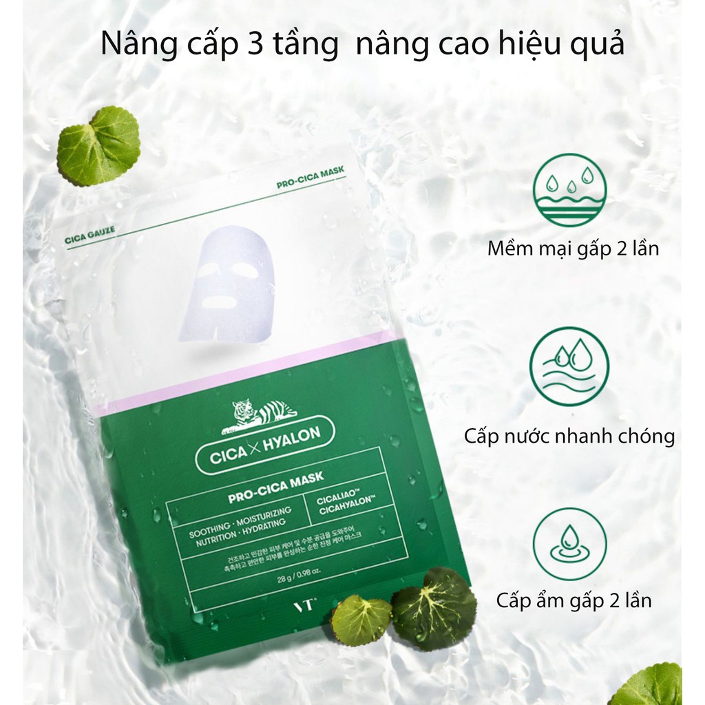 MẶT NẠ DƯỠNG ẨM NGĂN NGỪA MỤN VÀ TRỊ THÂM VT HỘP 6 MIẾNG (XUẤT XỨ HÀN QUỐC )