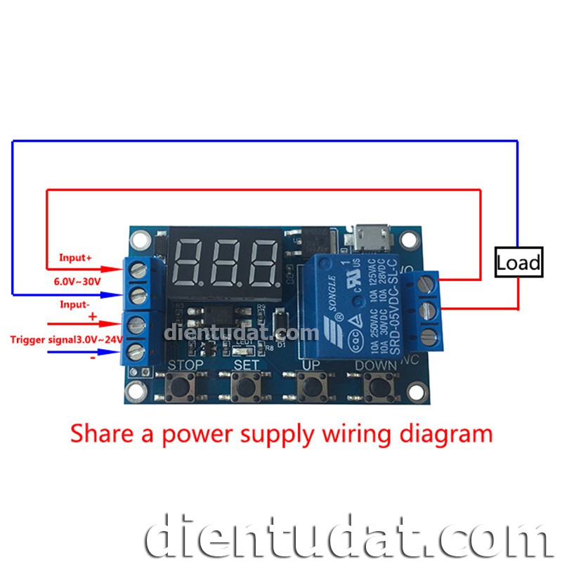 Mạch tạo trễ theo chu kỳ đóng ngắt relay 0 giây - 999 phút