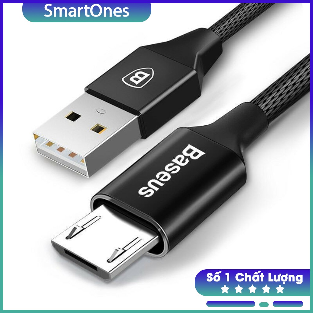 Cáp sạc Baseus Micro USB (1.5m, 2A, Quick charge 3.0) Yiven Series cho Samsung/ Xiaomi/ Oppo/ Asus/ Huawei ...