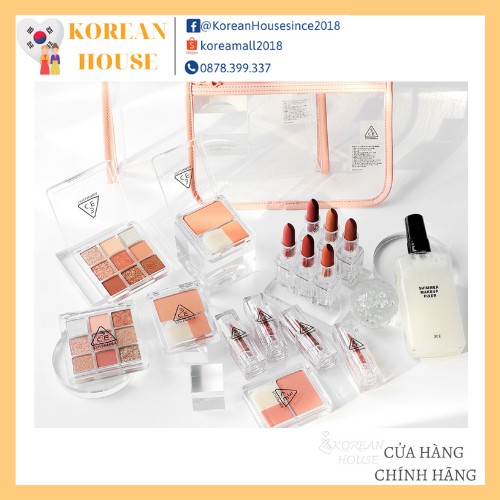 (Chính hãng) SON THỎI LÌ 3CE SOFT MATTE CLEAR LAYER 3.5g _Vỏ trong suốt như pha lê