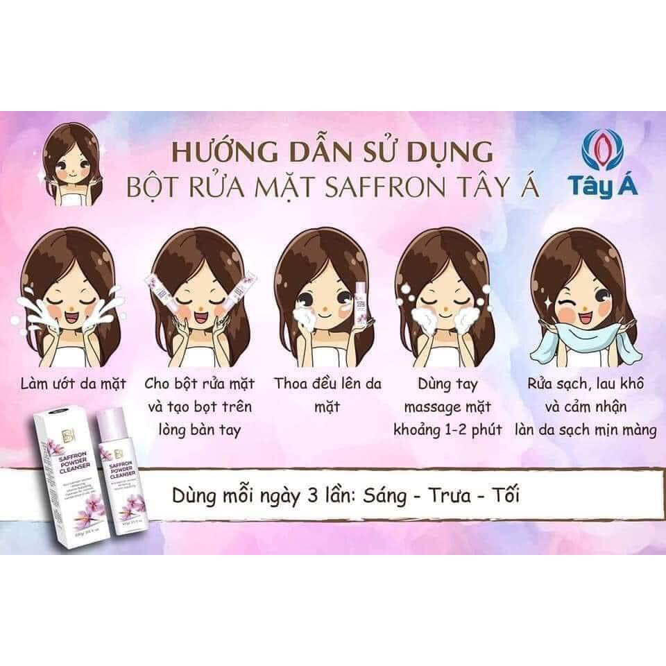 Bột rửa mặt Saffron - Saffron powder cleanser 3Trong 1 - sạch sâu, sáng da mờ thâm- phù hợp với mọi loại da