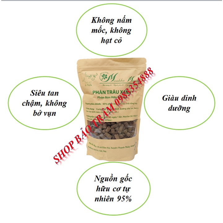 Phân trâu xanh dạng viên nén túi 1kg
