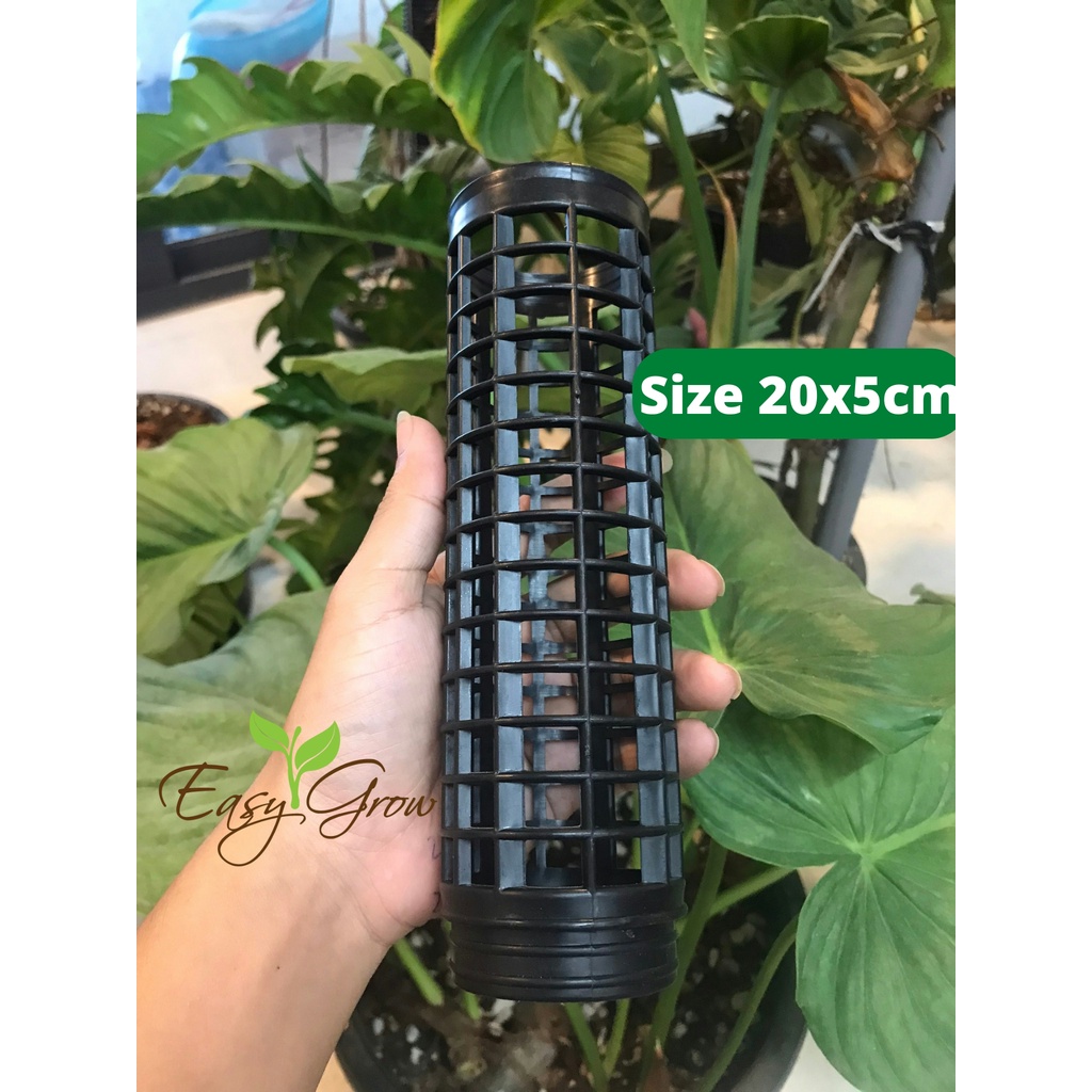 Trụ nhựa cho hoa cảnh, cây leo, có khắc nối chắc chắn, lòng rỗng chứa được đất trồng - Màu trắng,đen