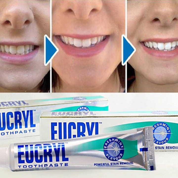 Kem đánh răng / bột tẩy trắng răng Eucryl của Anh - mỹ phẩm Yumi Beauty