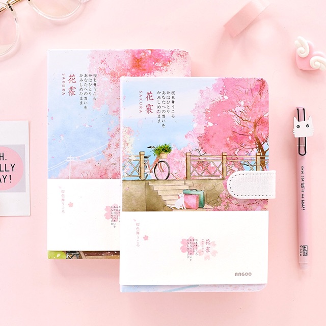 sổ mèo hoa anh đào , sổ tay kế hoạch scrapbook nhiều mẫu mèo nhật bản