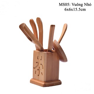 Bộ dụng cụ trà đạo 6 món gồm ống đựng