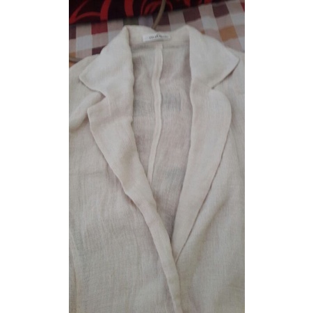 Vest Blazer Hàn 2hand kẻ sọc màu kem