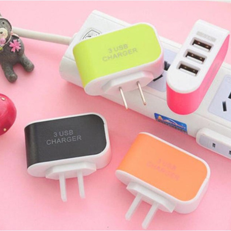 Củ sạc 3 cổng USB đi du lịch đa năng cho điện thoại di động