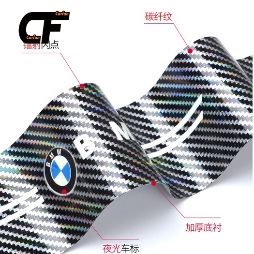 Ánh sáng ban đêm Nhãn dán Nẹp Dán Vân Carbon 5D Chống Trầy Xước Bảo Vệ Bậc Cửa Ô Tô/ Bảo Vệ Cốp Sau Ô Tô Cho Nhiều Hãng Xe Mazda Honda Toyota BMW Benz Hyundai Audi Nissan Ford