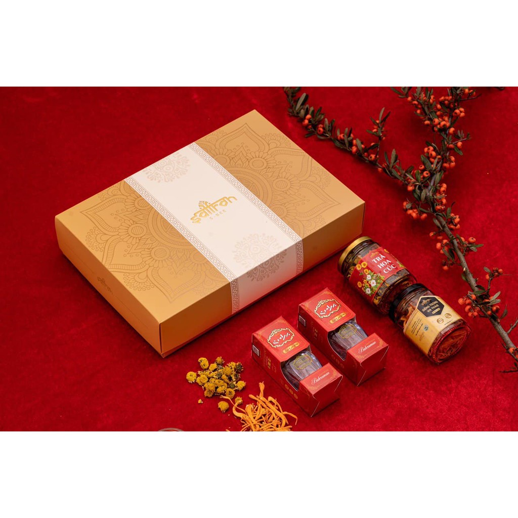 [SET QUÀ  tặng mùng 8/3] Nhụy hoa nghệ tây Saffron Bahraman với đông trùng hạ thảo