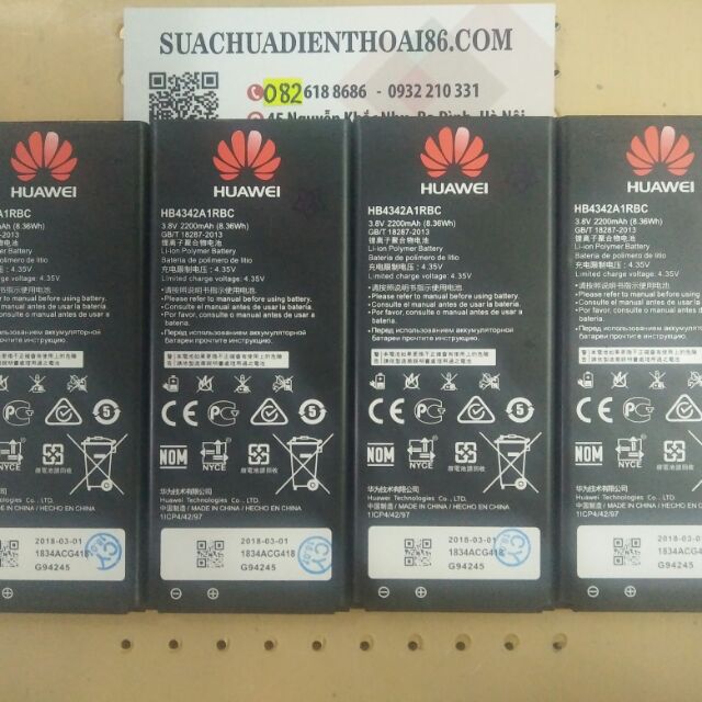 Pin Huawei Y5ii - CUN U29 xịn - dung lượng 2200 mAh