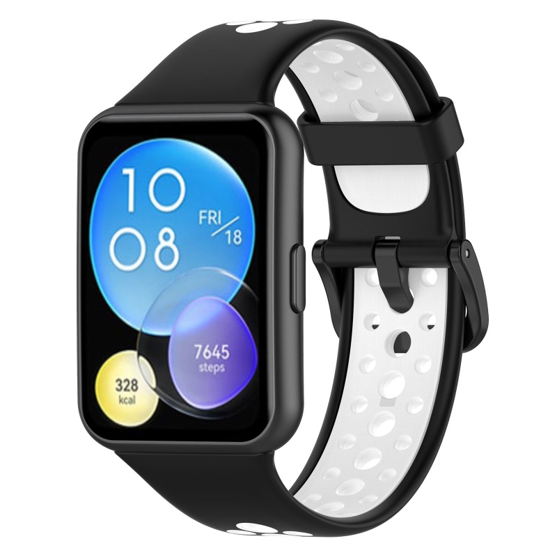 Dây Đeo Thay Thế Bằng Silicone Hai Màu Cho Đồng Hồ Thông Minh Huawei Watch fit 2
