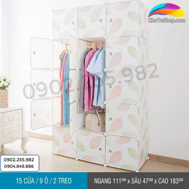 TỦ NHỰA LẮP GHÉP 15 Ô TRẮNG ĐỤC ĐỂ ĐỒ ĐA NĂNG THÔNG MINH sâu 47cm