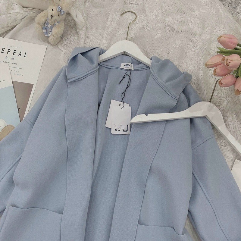 Áo dạ có mũ kèm belt