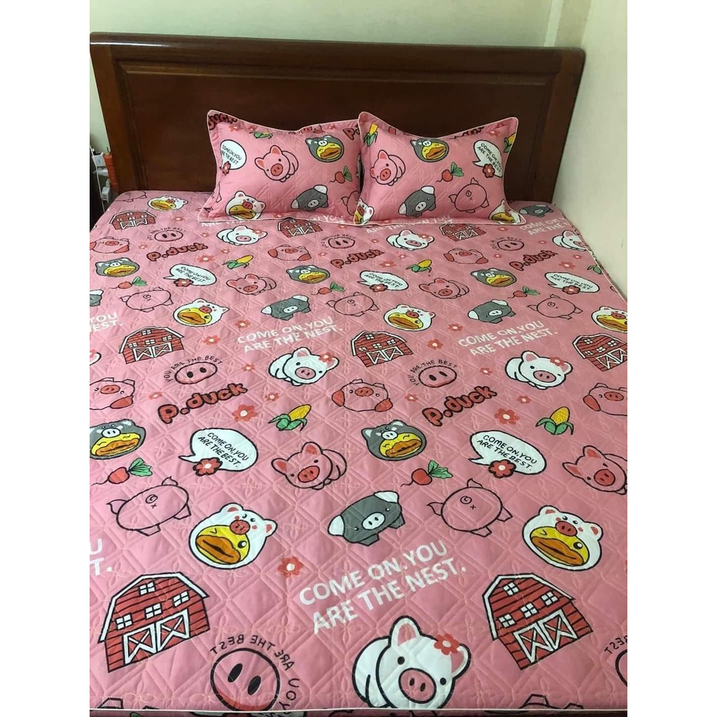 [FREE SHIP]Ga Chun Trần Bông Dày,Bọc đệm dày tối đa 15cm,vải cotton poly,chọn mẫu thoải mái/mẫu heo hồng nhí nhố