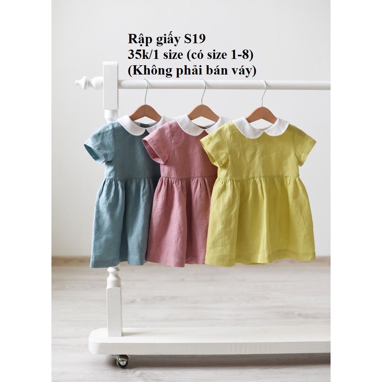 RẬP GIẤY VÁY BÉ S19 (KHÔNG PHẢI BÁN VÁY-đây là bản thiết kế bằng giấy)