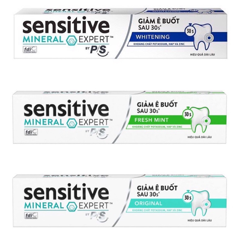 KEM ĐÁNH RĂNG P/S SENSITIVE MINERAL EXPERT 100G FRESH MINT/ ORIGINAL/ WHITENING