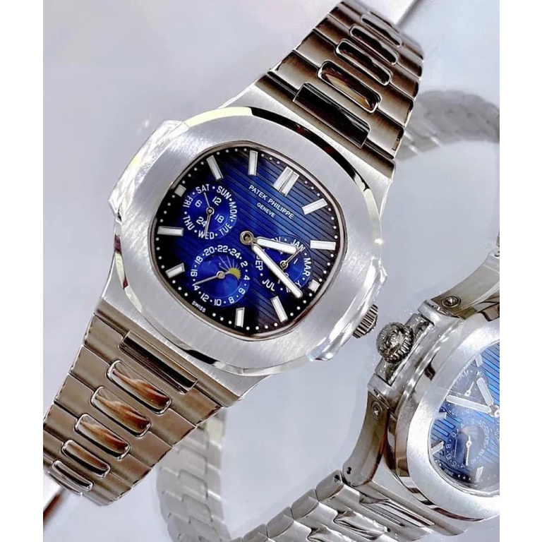 Đồng hồ Nam Pt vuông dây da, kim loại 6kim máy nhật chạy cơ Automatic  size 41-42mm nhiều màu