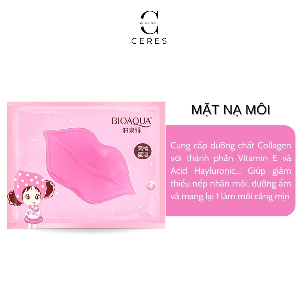 Mặt nạ ngủ dưỡng môi bioaqua - mask giấy dưỡng ẩm cho môi