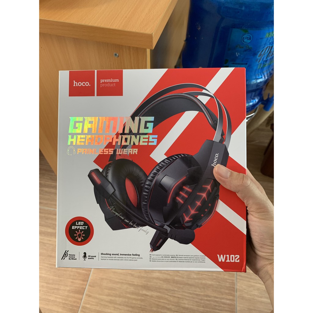 Tai nghe chụp tai gaming chính hãng cho điện thoại máy tính Hoco W102 - Bảo hành 12 tháng