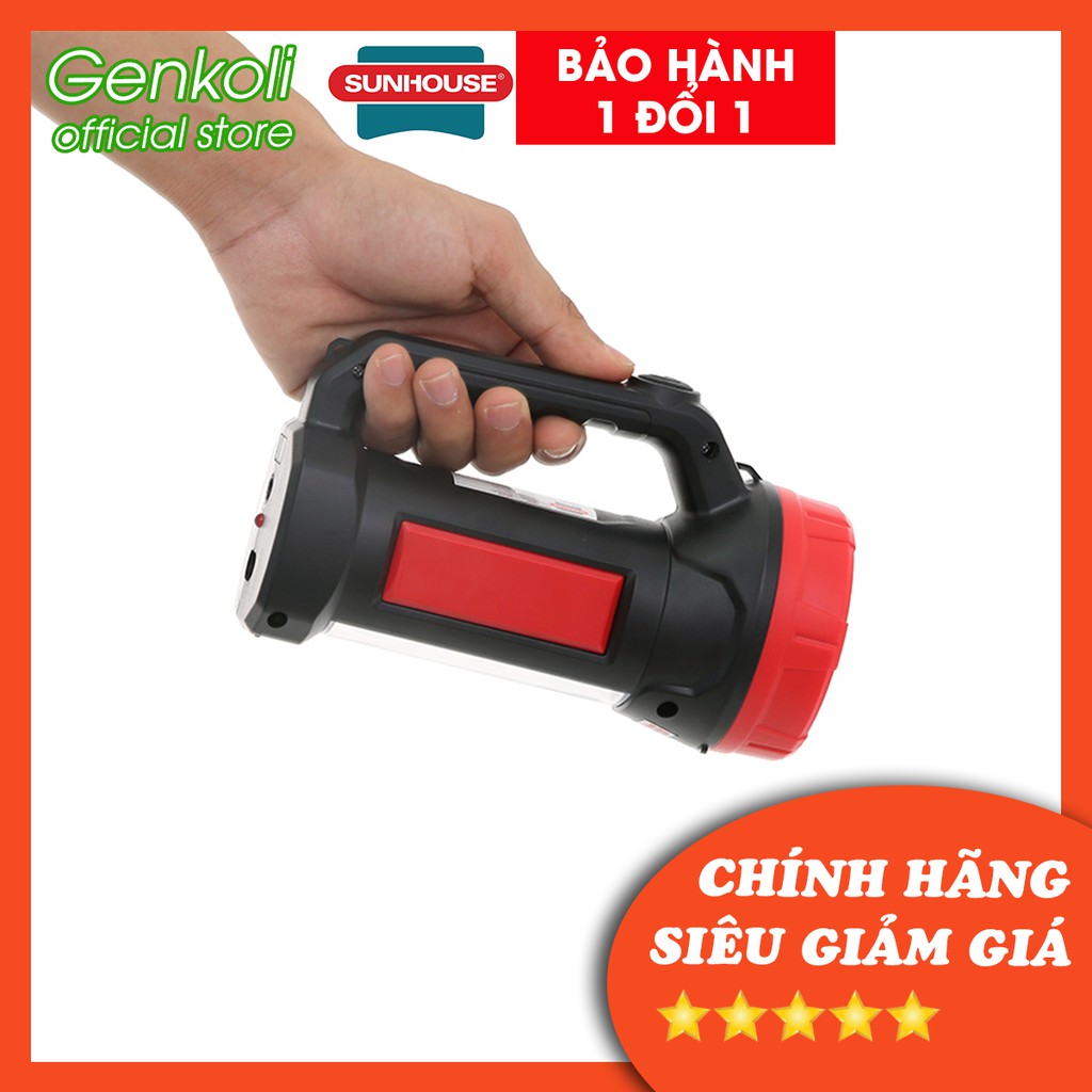 Đèn pin sạc đa năng Sunhouse SHE - 8100 đa chức năng đèn pin tích điện cầm tay siêu sáng chính hãng