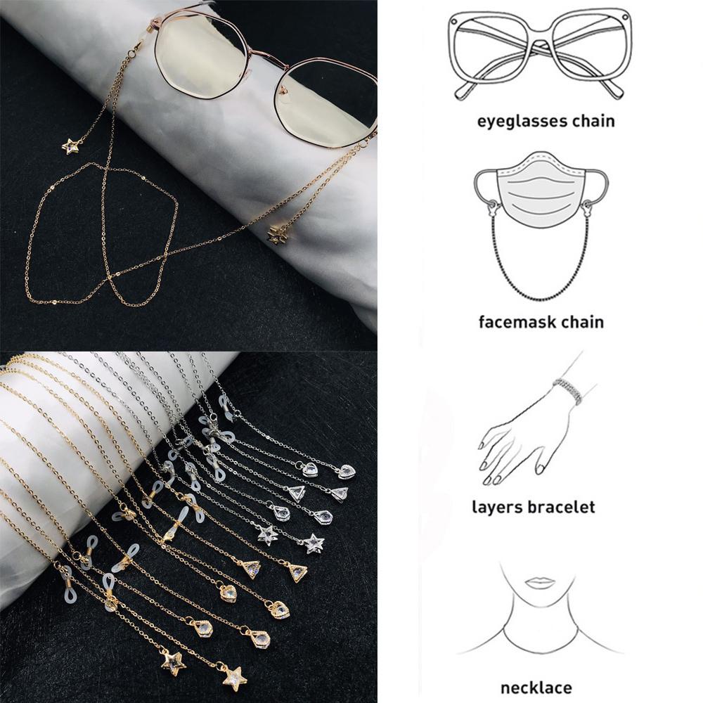 Dây Đeo Mắt Kính Chống Thất Lạc Bằng Kim Loại Thời Trang Dành Cho Nữ