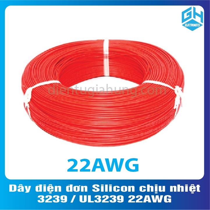 Set 5 Mét Dây điện đơn Silicon chịu nhiệt UL3239 22AWG,24AWG