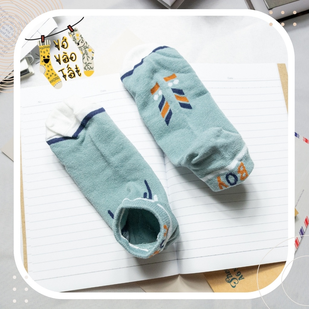 TẤT VỚ CỔ NGẮN NAM CHẤT COTTON NHẸ THOÁNG KHÍ XANH TRẮNG