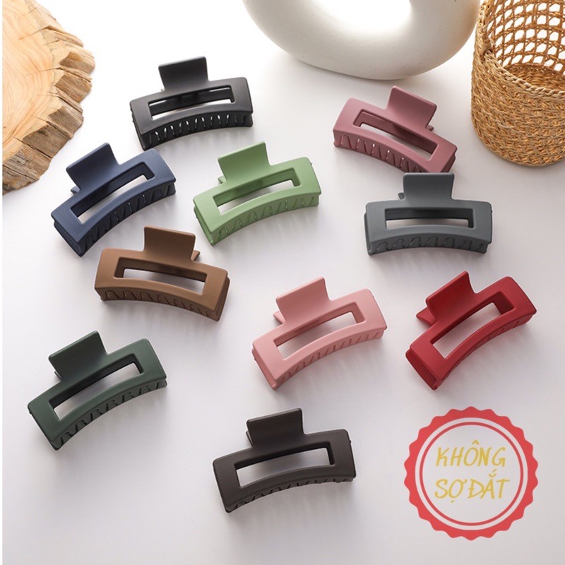 Kẹp tóc vuông màu nhám thời trang Hàn Quốc