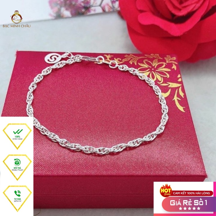 Lắc tay xoắn bằng bạc 💥Freeship💥- sản phẩm không xỉn mầu khi đeo - thiết kế trẻ trung, bạc trơn rất bóng đẹp như hình