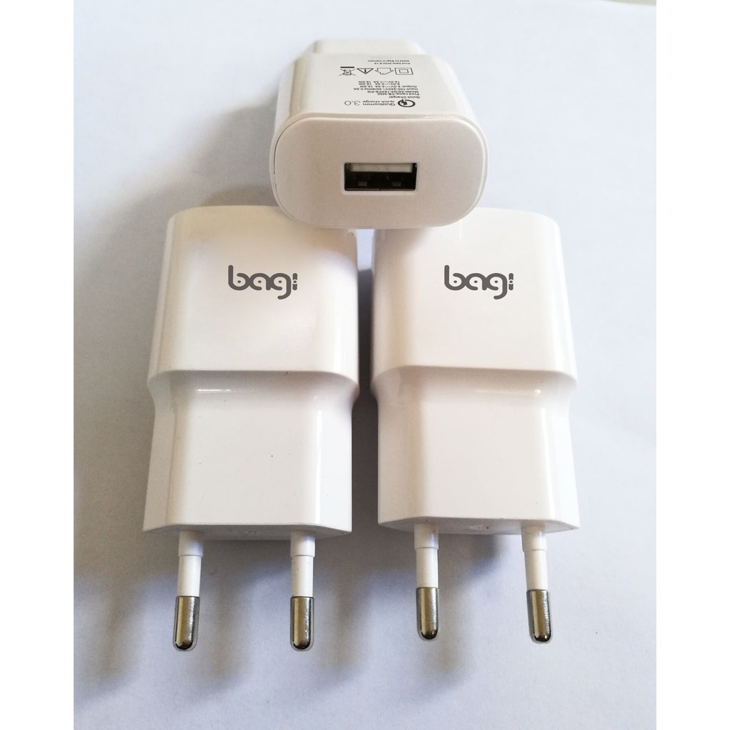 [BAGI] Củ sạc nhanh Quick Charge Bagi 3.0 Bagi CE-M30 mẫu mới màu trắng - Hàng chính hãng bảo hành 1 năm