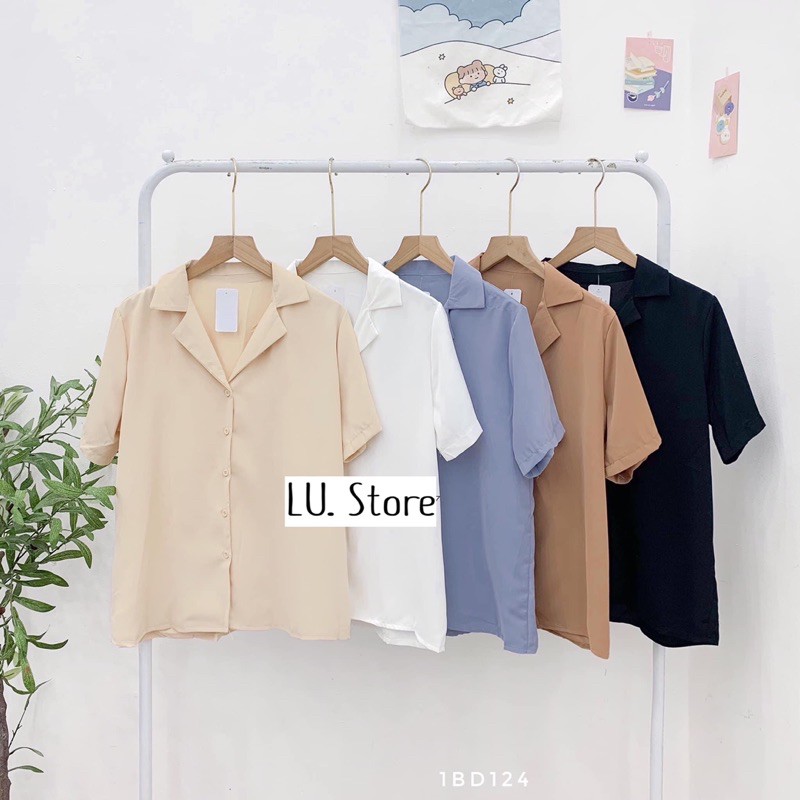 Sơ Mi Voan cộc tay cổ Vest - Hàng Quảng Châu, Ulzzang 2021