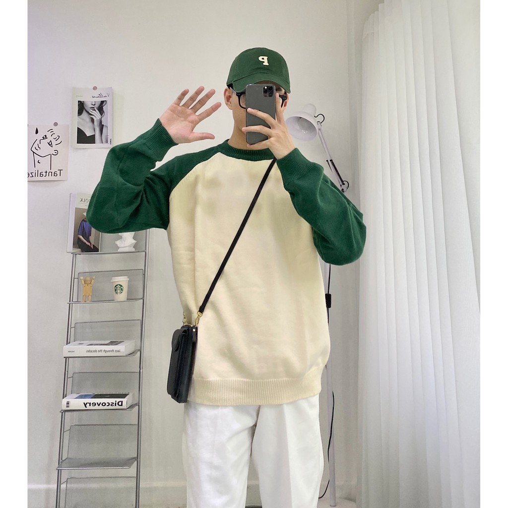 Áo sweater len tay raglan (1173)