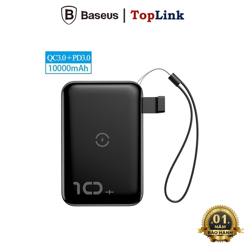 Pin Dự Phòng Tích Hợp Sạc Nhanh Không Dây Baseus F10W 10000mah (10W Wireless, 18W PD/ Quick Charge 3.0) - TopLink